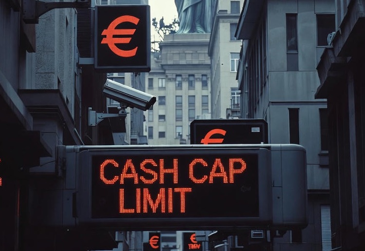 Beitragsbild zum Digitalen Euro - dystopische Darstellung eines überwachten, unfreien Europa.