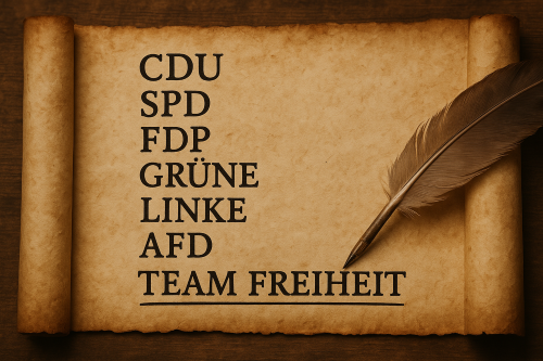 Liste mit Parteien, die vom Bundeswahlleiter zugelassen sind